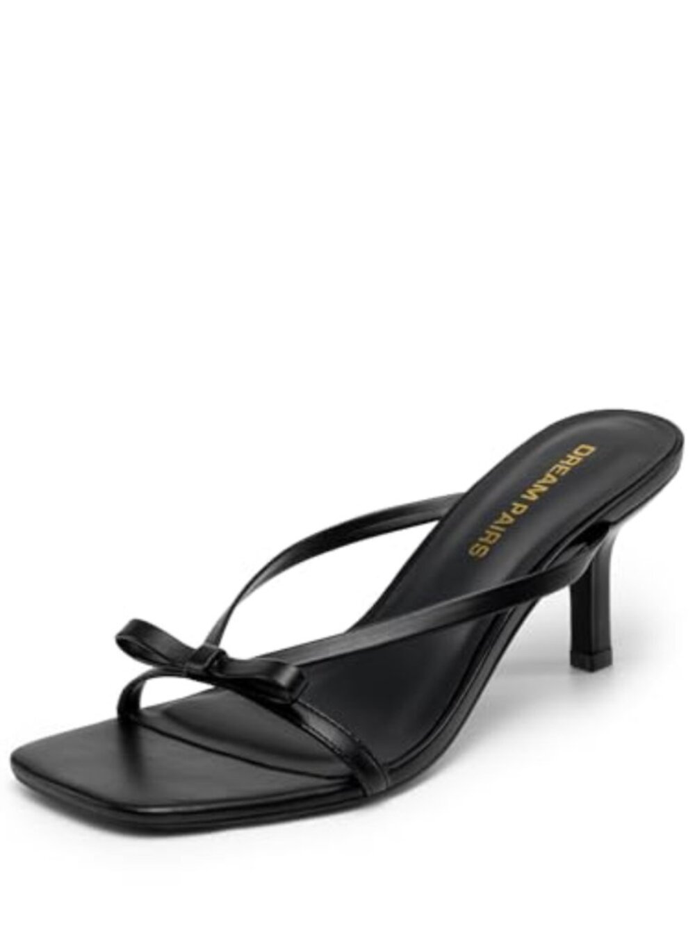 Women's Bow Thong Strap Kitten Heel Sandals Slip-On Comfortable